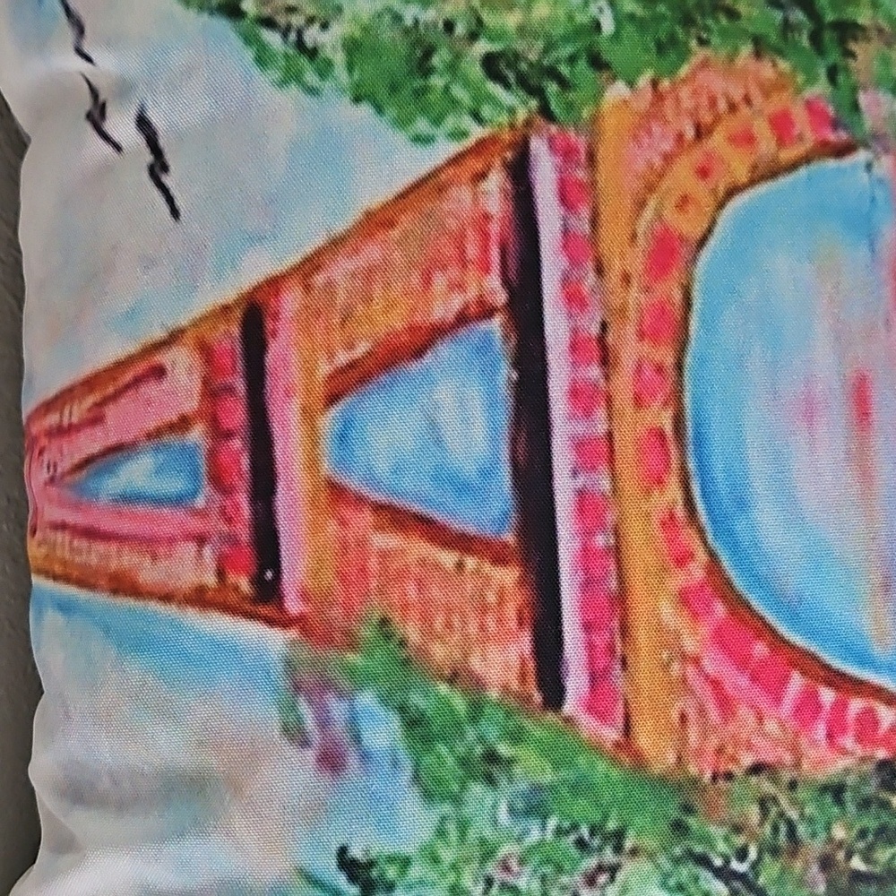 Colorful Eiffel Tower Decorative Pillow - Picture 2 of 5